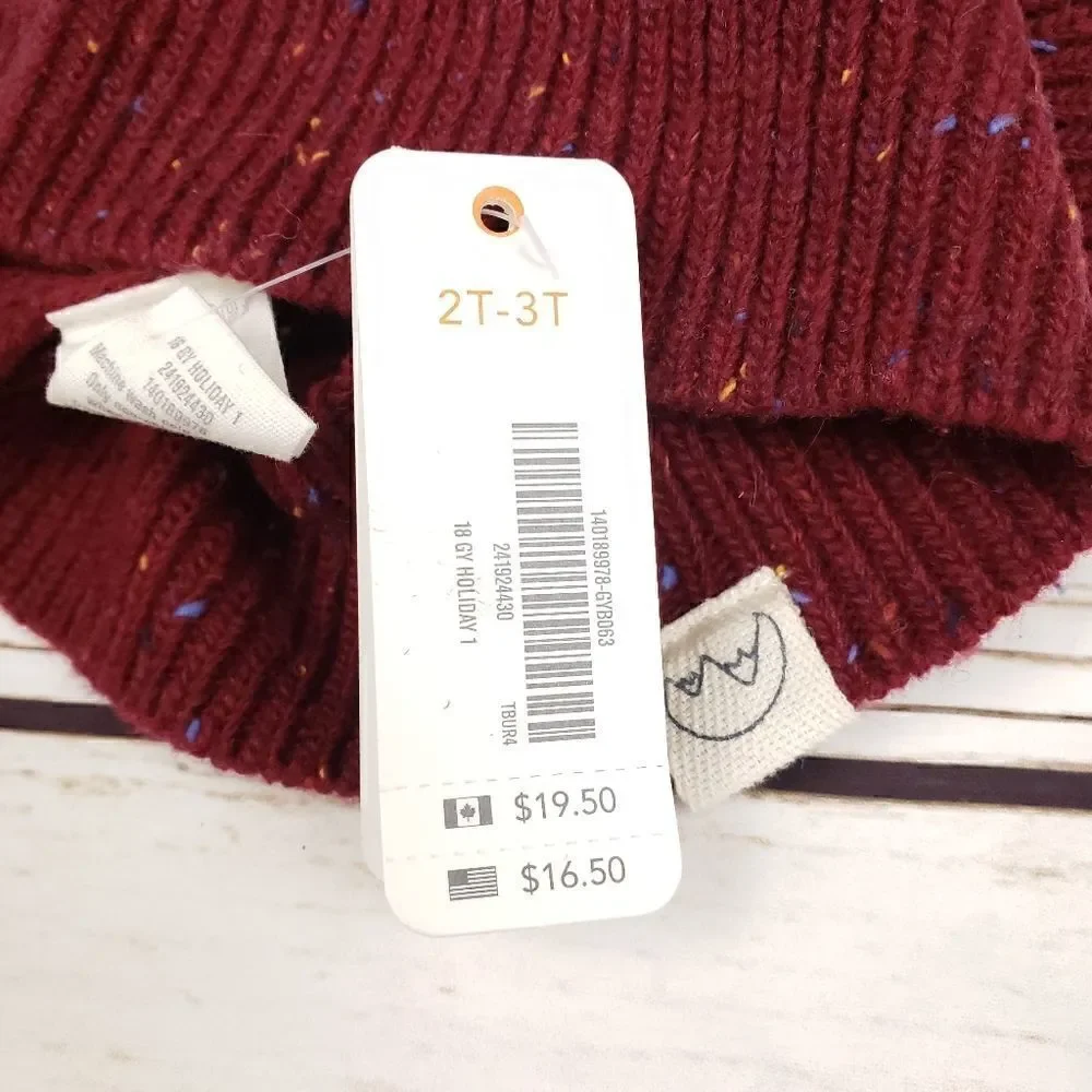 NWT Gymboree red knit toddler beanie hat 2T-3T